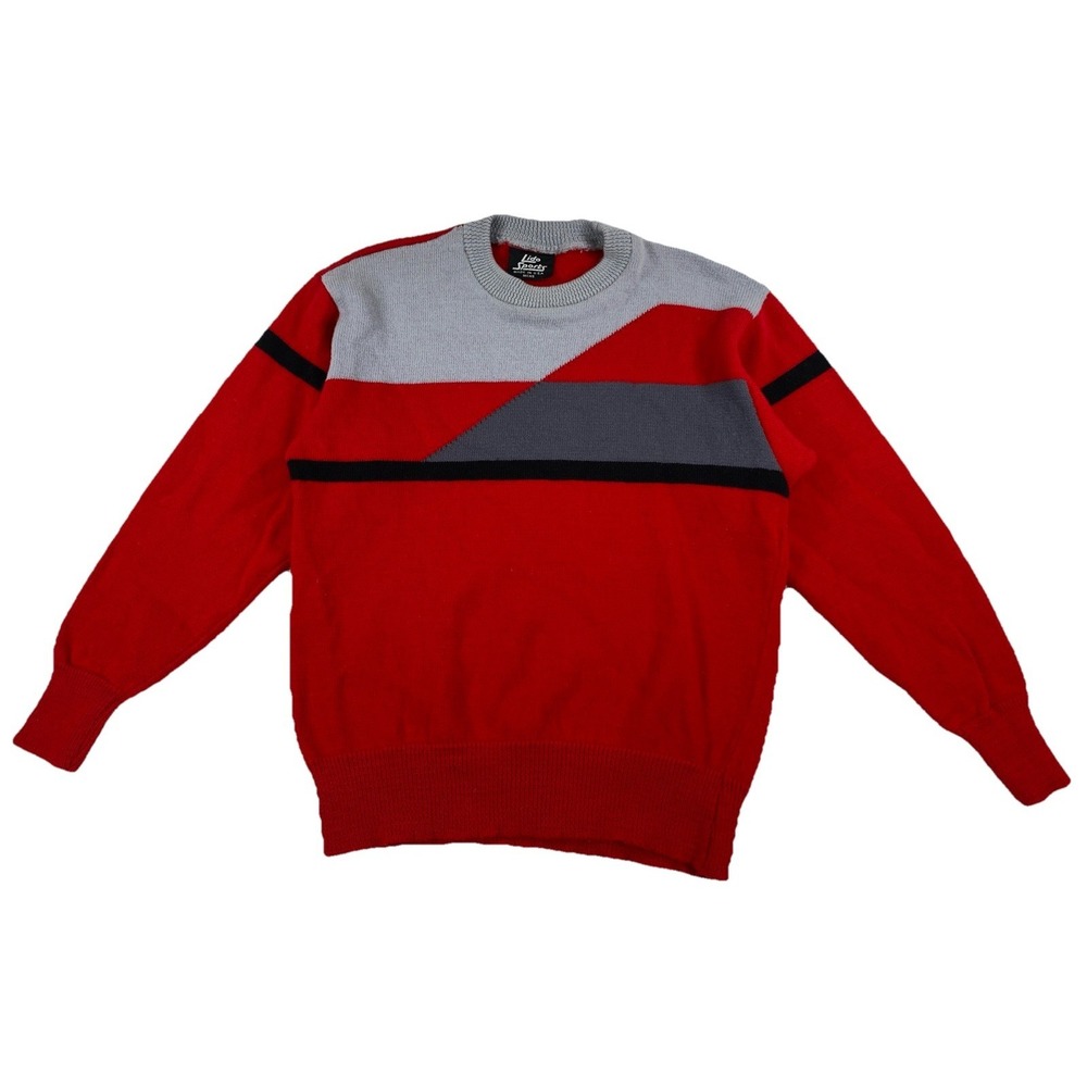 Vintage Lido Sports 100% Wool Sweater Red USA Men's Medium